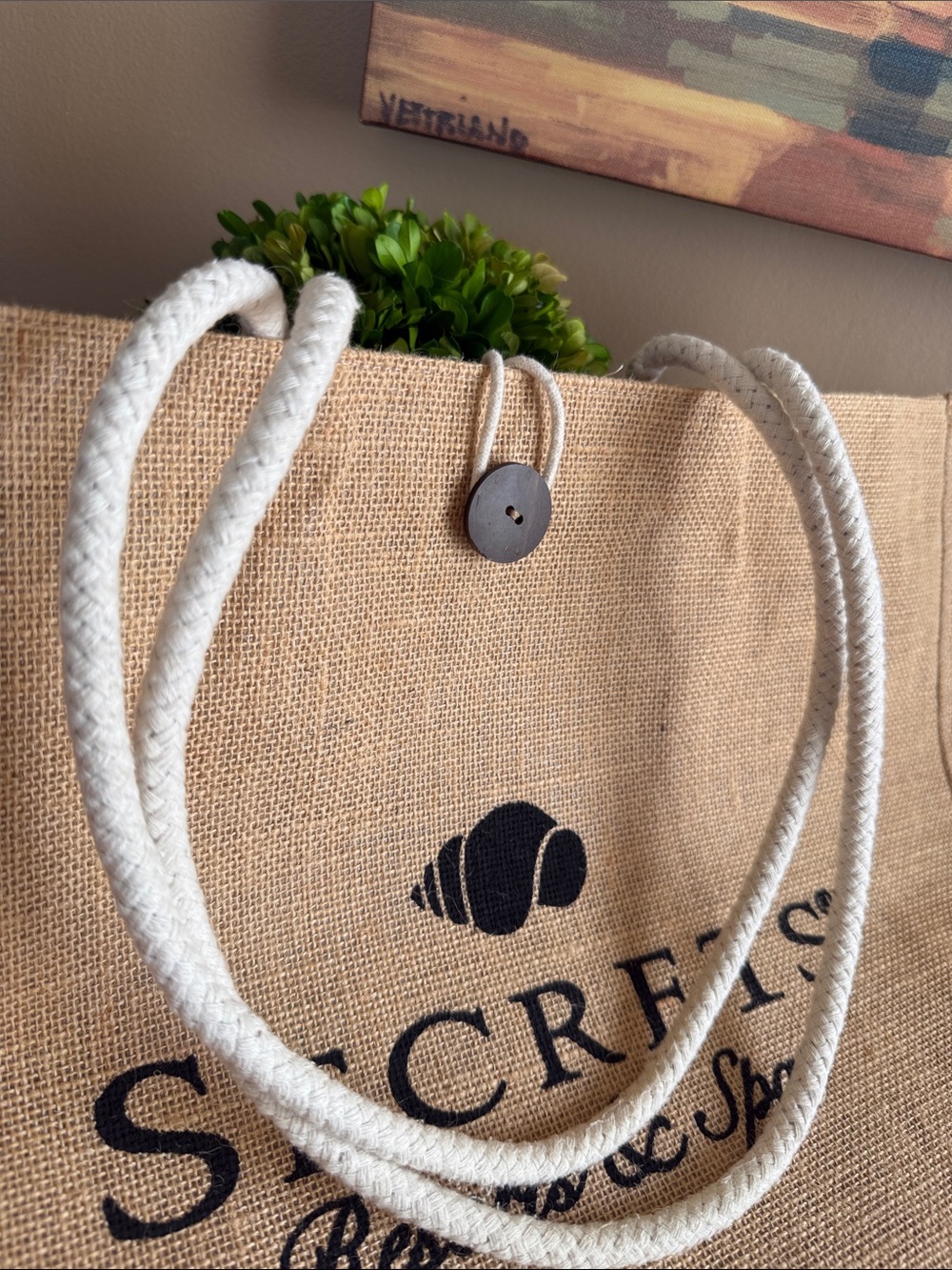 JUTE 🐚SECRETS Resorts & Spas🐚 ROPE HANDLE TOTE BAG 🌟NEW🌟 - Picture 9 of 17